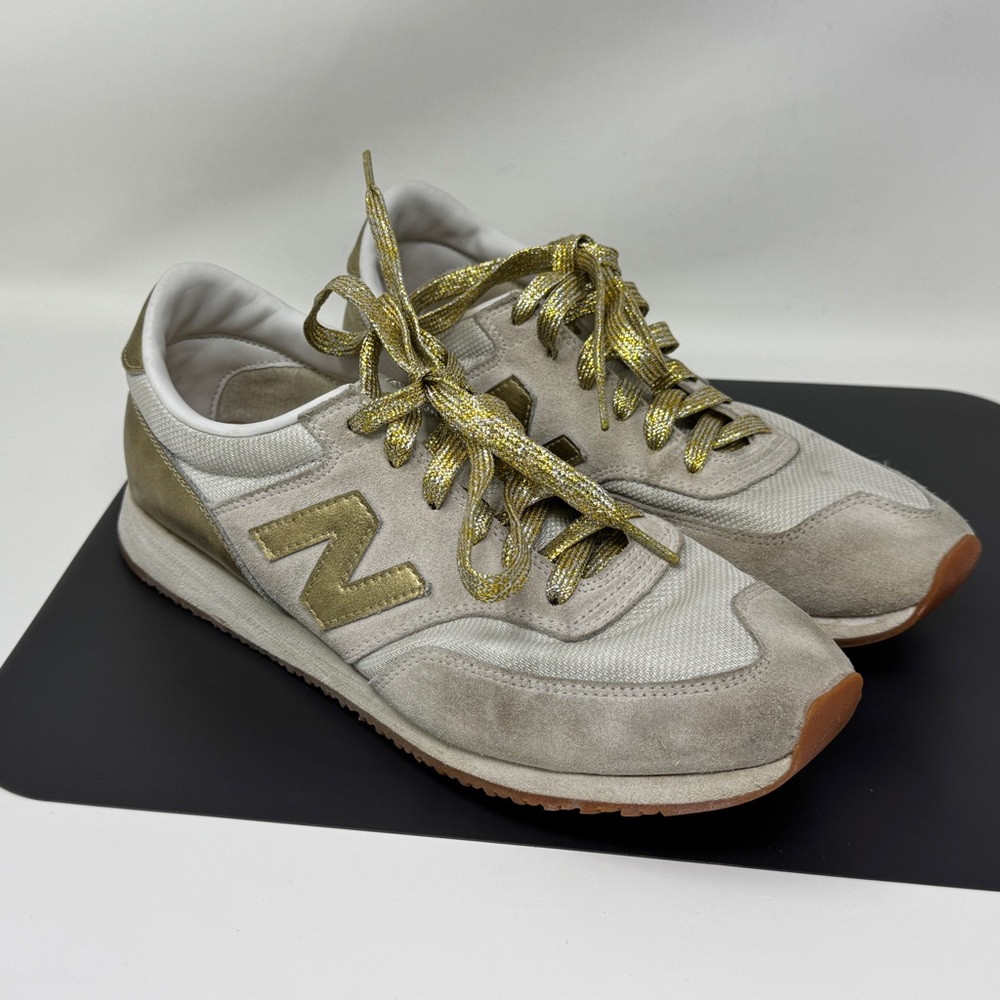 New Balance J Crew 620 Sneakers Womens 10.5 Top Cream Gold CW620JD2 no insoles